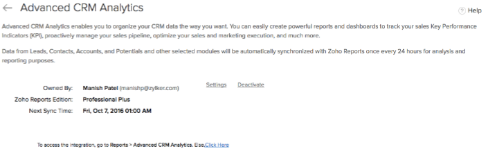 , ¿Cómo Configurar Zoho Reports Analytics en Zoho CRM?